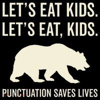 Lets Eat Punctuation Saves Lives Bear Baby Bodysuit thumb 2
