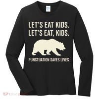 Lets Eat Punctuation Saves Lives Bear Women's Long Sleeve Shirt thumb 0