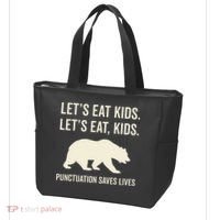 Lets Eat Punctuation Saves Lives Bear Tote Bag thumb 3