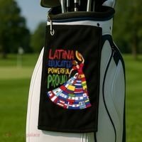 Latina Educated Powerful Proud Empowerment Poderosa Golf Towel thumb 2