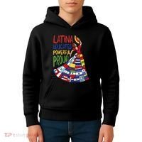 Latina Educated Powerful Proud Empowerment Poderosa Kids Hoodie thumb 4
