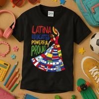 Latina Educated Powerful Proud Empowerment Poderosa Kids T-Shirt thumb 3