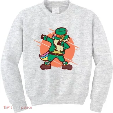 Leprechaun Dabbing Unicorn Kids Sweatshirt