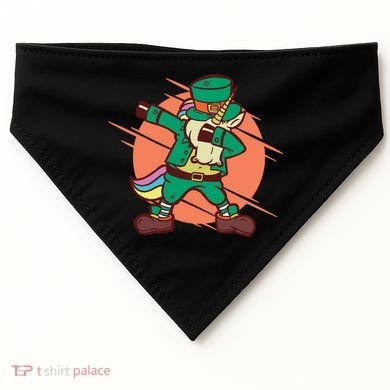 Leprechaun Dabbing Unicorn USA-Made Doggie Bandana