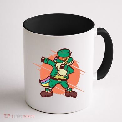 Leprechaun Dabbing Unicorn Coffee Mug back