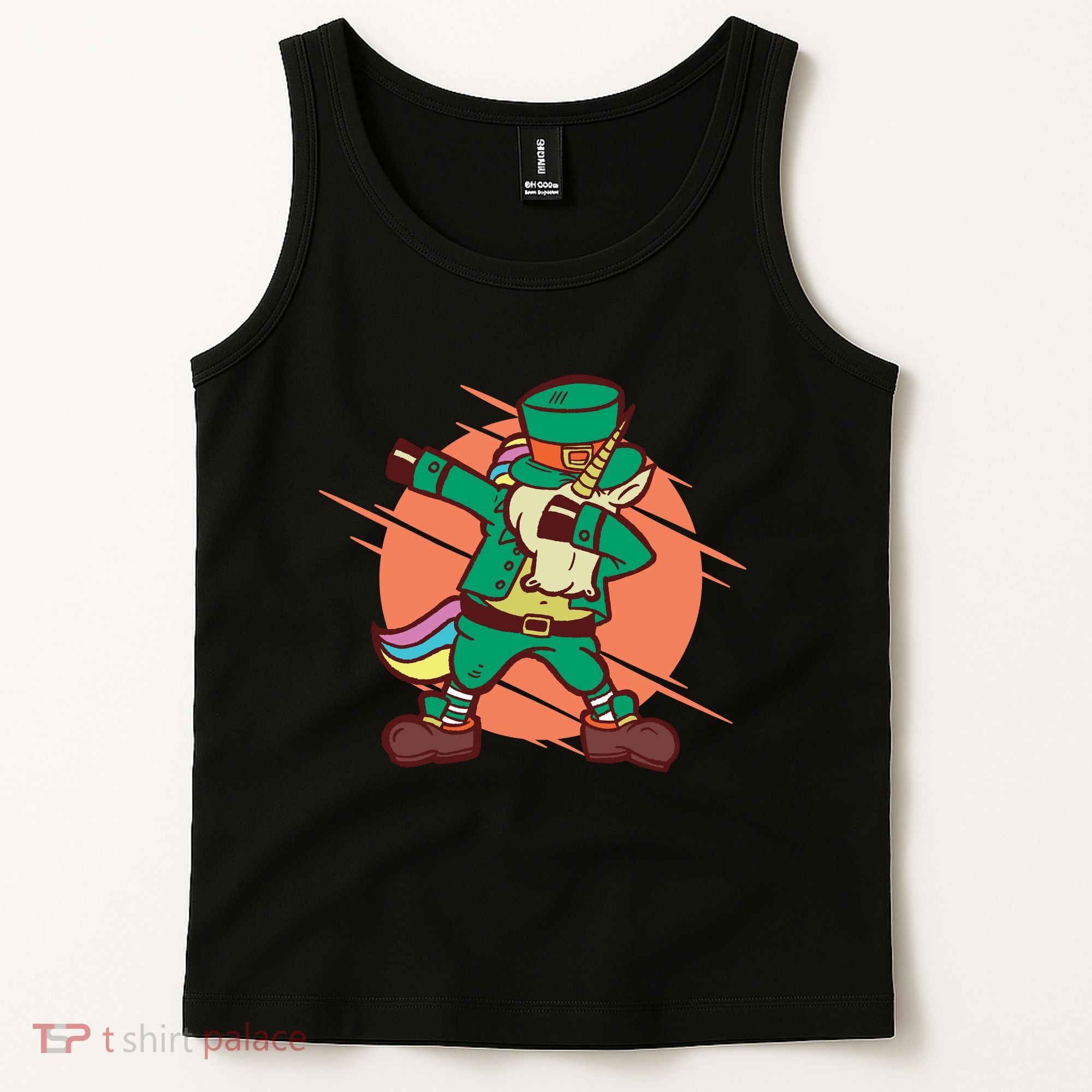 Leprechaun Dabbing Unicorn Tank Top