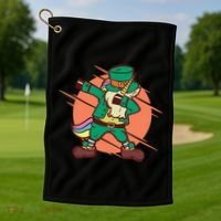 Leprechaun Dabbing Unicorn Golf Towel thumb 1