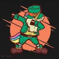 Leprechaun Dabbing Unicorn Women's Long Sleeve Shirt thumb 2