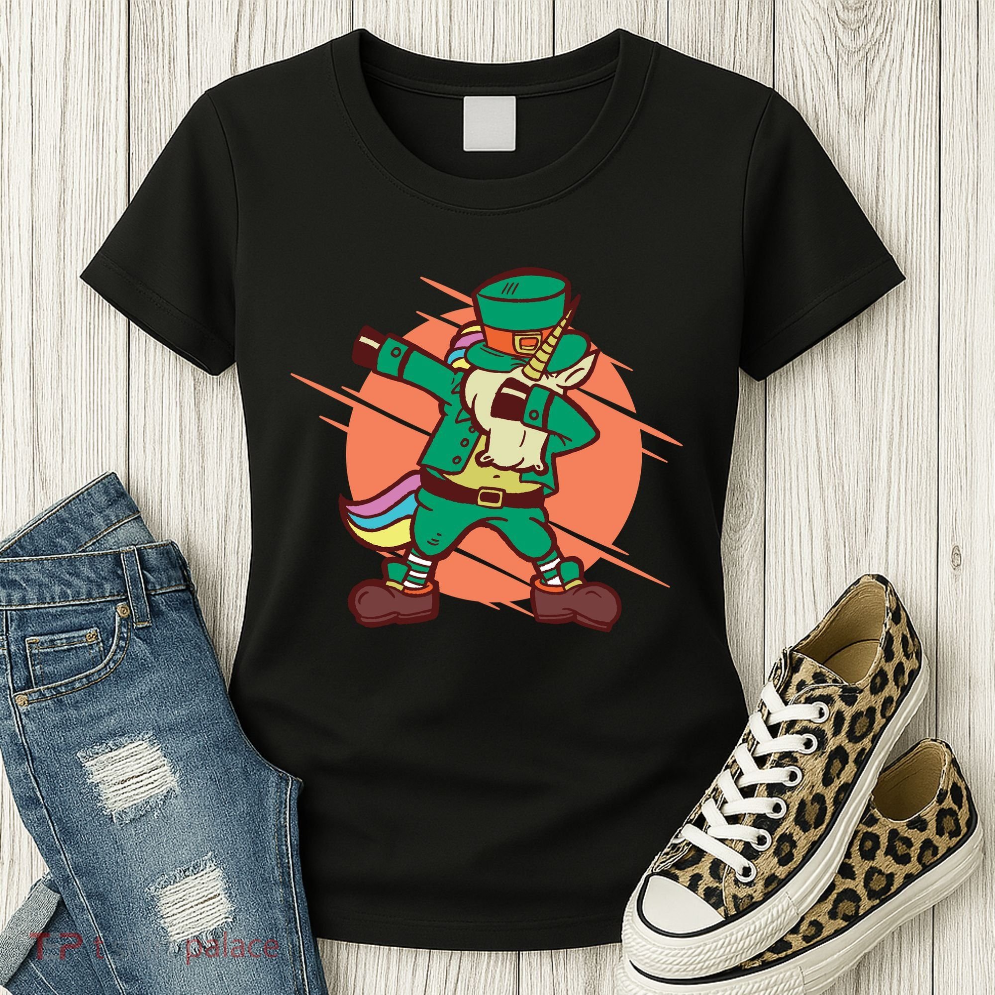 Leprechaun Dabbing Unicorn Women's T-Shirt