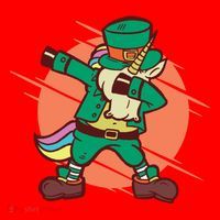 Leprechaun Dabbing Unicorn Santa Hat thumb 1