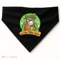 Leprechaun Drink Alone and Safe Funny Facemask USA-Made Doggie Bandana thumb 0