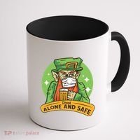 Leprechaun Drink Alone and Safe Funny Facemask Coffee Mug thumb 1