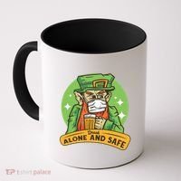 Leprechaun Drink Alone and Safe Funny Facemask Coffee Mug thumb 0