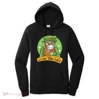 Leprechaun Drink Alone and Safe Funny Facemask Women's Hoodie thumb 0