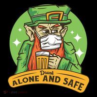 Leprechaun Drink Alone and Safe Funny Facemask Women's Hoodie thumb 2