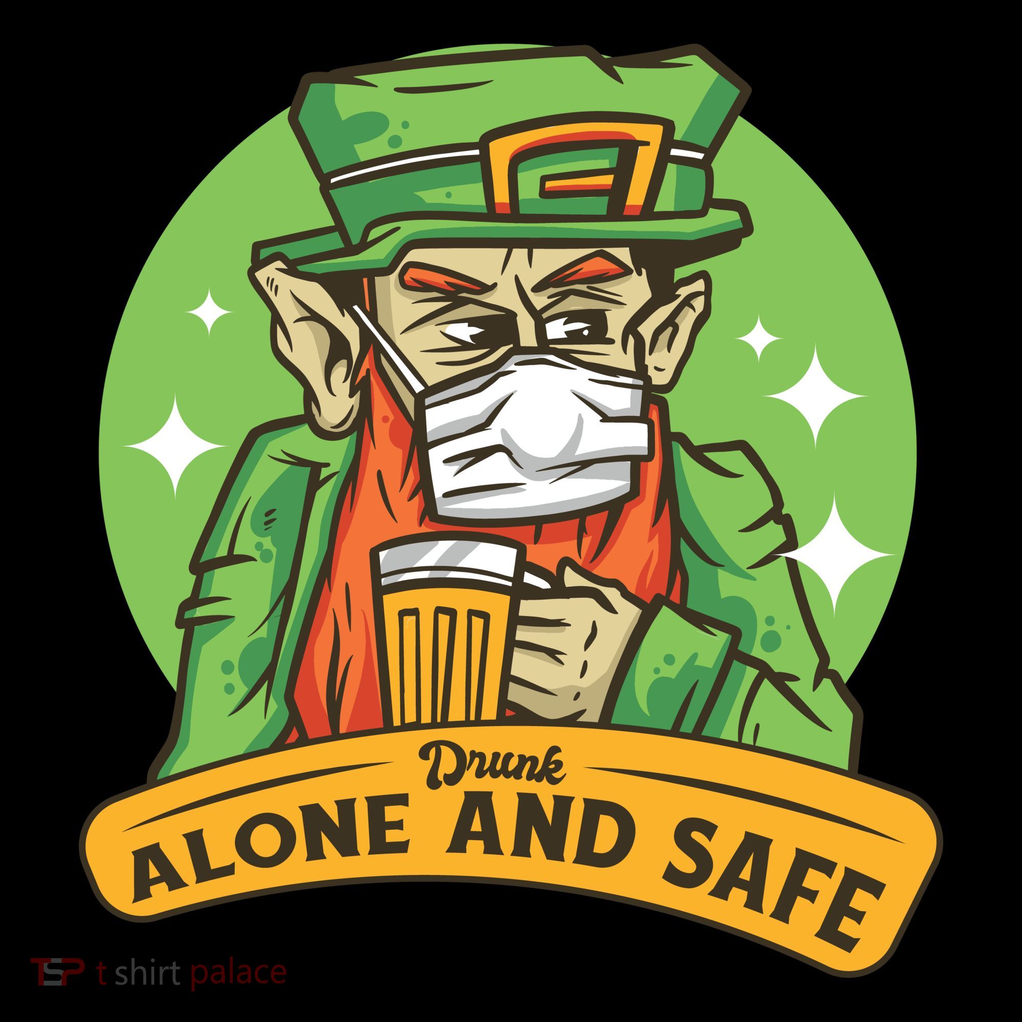 Leprechaun Drink Alone and Safe Funny Facemask Women's Hoodie