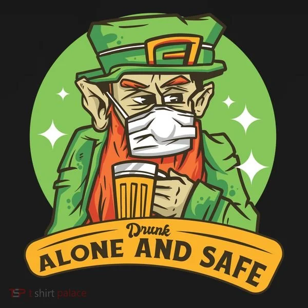 Leprechaun Drink Alone and Safe Funny Facemask Women's Hoodie