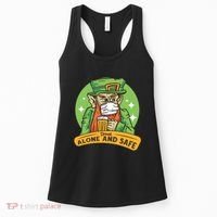 Leprechaun Drink Alone and Safe Funny Facemask Women's Tank Top thumb 0