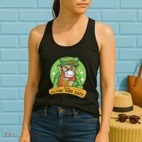 Leprechaun Drink Alone and Safe Funny Facemask Women's Tank Top thumb 2