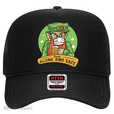 Leprechaun Drink Alone and Safe Funny Facemask Hat