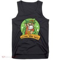 Leprechaun Drink Alone and Safe Funny Facemask Tank Top thumb 0
