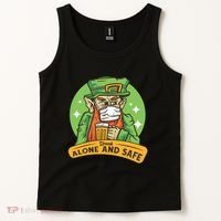 Leprechaun Drink Alone and Safe Funny Facemask Tank Top thumb 2