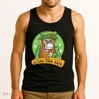 Leprechaun Drink Alone and Safe Funny Facemask Tank Top thumb 3