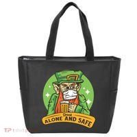Leprechaun Drink Alone and Safe Funny Facemask Tote Bag thumb 0