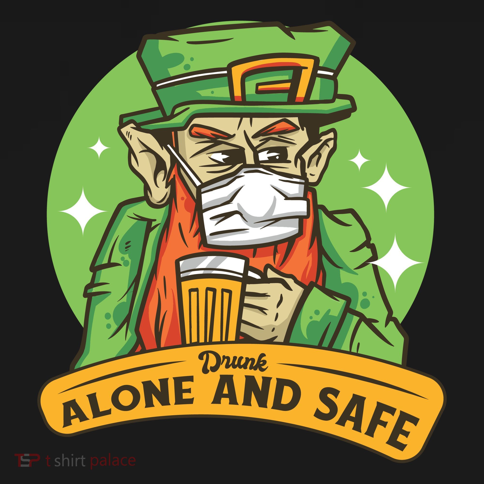 Leprechaun Drink Alone and Safe Funny Facemask Tote Bag