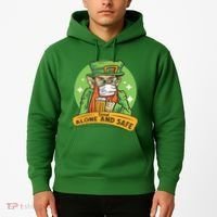 Leprechaun Drink Alone and Safe Funny Facemask Hoodie thumb 2