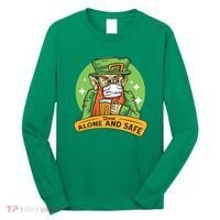 Leprechaun Drink Alone and Safe Funny Facemask Long Sleeve Shirt thumb 0