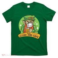 Leprechaun Drink Alone and Safe Funny Facemask T-Shirt thumb 0