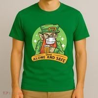 Leprechaun Drink Alone and Safe Funny Facemask T-Shirt thumb 3