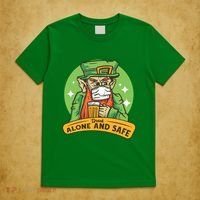 Leprechaun Drink Alone and Safe Funny Facemask T-Shirt thumb 5