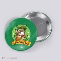 Leprechaun Drink Alone and Safe Funny Facemask Button thumb 0