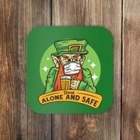 Leprechaun Drink Alone and Safe Funny Facemask Coaster thumb 0