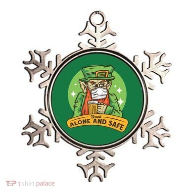 Leprechaun Drink Alone and Safe Funny Facemask Ornament