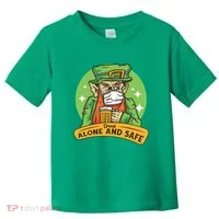 Leprechaun Drink Alone and Safe Funny Facemask Toddler T-Shirt thumb 0