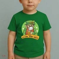 Leprechaun Drink Alone and Safe Funny Facemask Toddler T-Shirt thumb 2