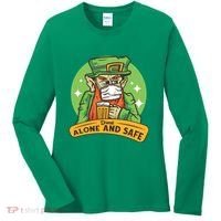 Leprechaun Drink Alone and Safe Funny Facemask Women's Long Sleeve Shirt thumb 0