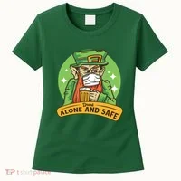 Leprechaun Drink Alone and Safe Funny Facemask Women's T-Shirt thumb 0
