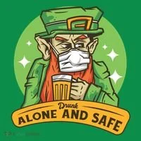Leprechaun Drink Alone and Safe Funny Facemask Women's T-Shirt thumb 6