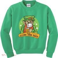 Leprechaun Drink Alone and Safe Funny Facemask Kids Sweatshirt thumb 0