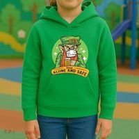 Leprechaun Drink Alone and Safe Funny Facemask Kids Hoodie thumb 3