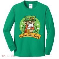 Leprechaun Drink Alone and Safe Funny Facemask Kids Long Sleeve Shirt thumb 0