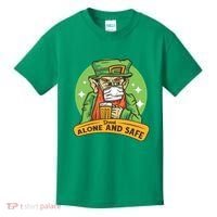 Leprechaun Drink Alone and Safe Funny Facemask Kids T-Shirt thumb 0