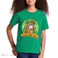 Leprechaun Drink Alone and Safe Funny Facemask Kids T-Shirt thumb 2