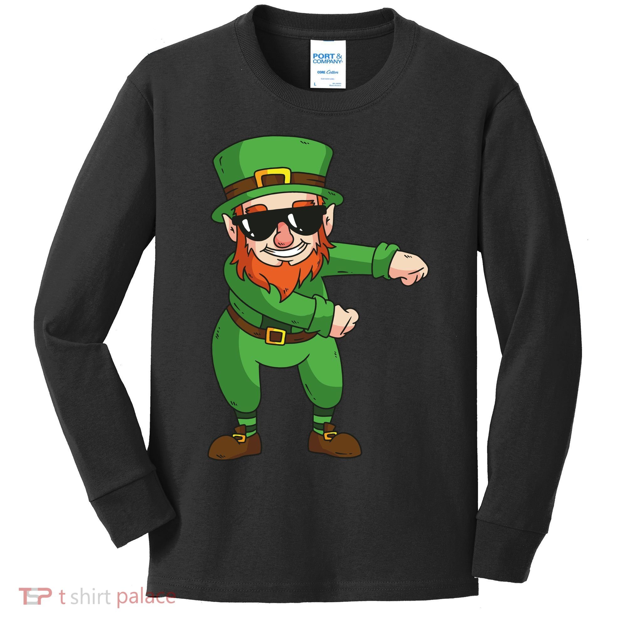 Leprechaun Floss Kids Long Sleeve Shirt