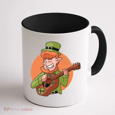 Leprechaun Guitarist Coffee Mug back