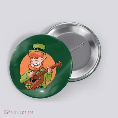 Leprechaun Guitarist Button